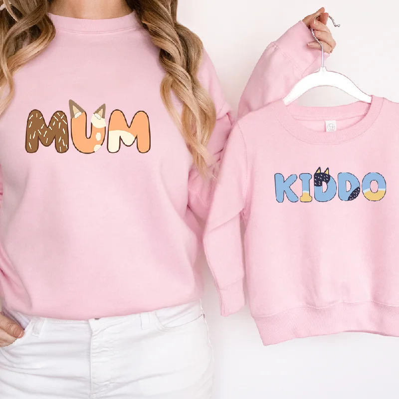 Puppy Dog Mum & Kiddo Matching Sweatshirts