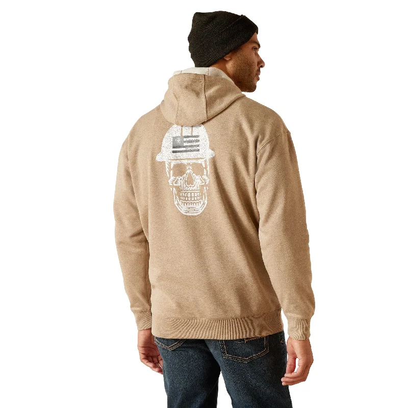 Ariat Men's Rebar Roughneck Pullover Oatmeal Heather Hoodie 10048790