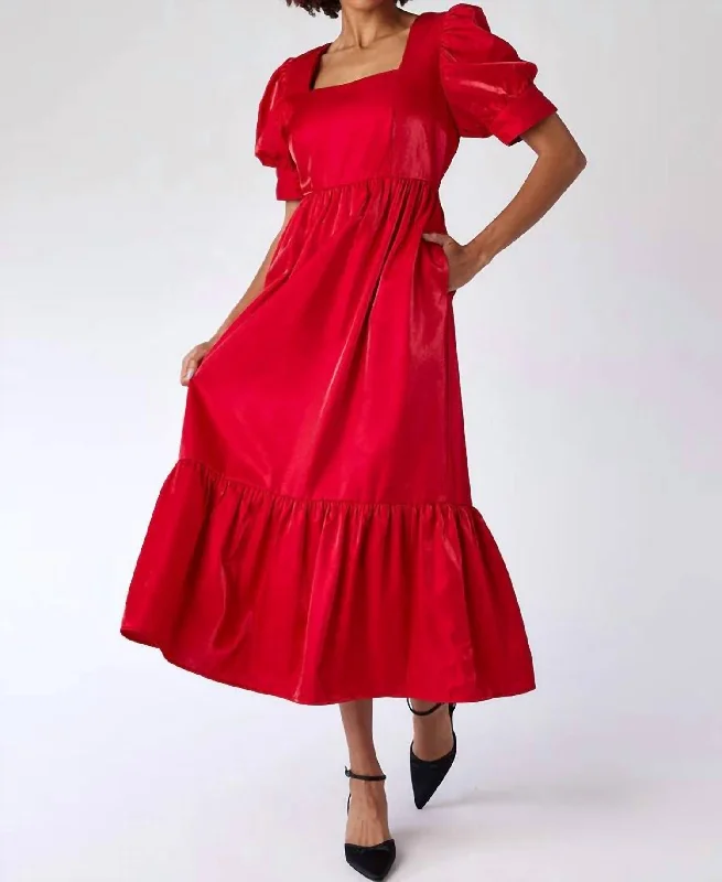 Laney Dress In Razzle Red