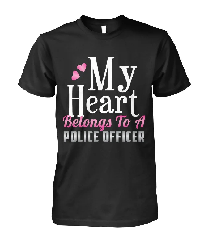 My Heart Belongs To A Police Officer Shirts and Hoodies