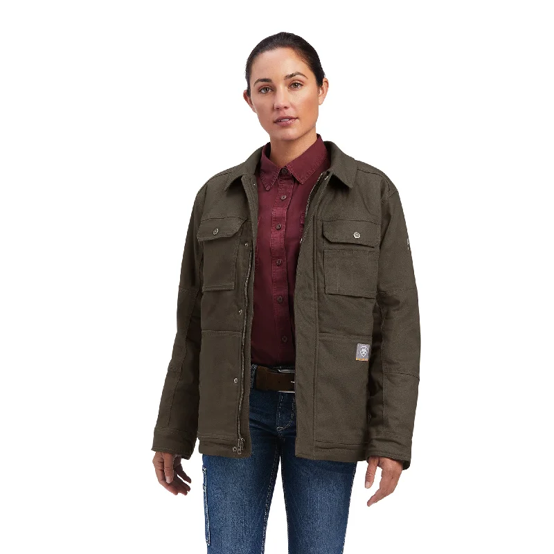 Ariat Rebar DuraCanvas Sherpa Lined Chocolate Brown Jacket 10041470