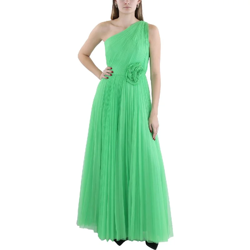 Womens Full Length Pleated Evening Dress