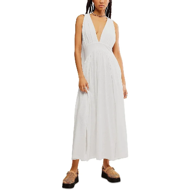 Womens Slit Open Back Maxi Dress