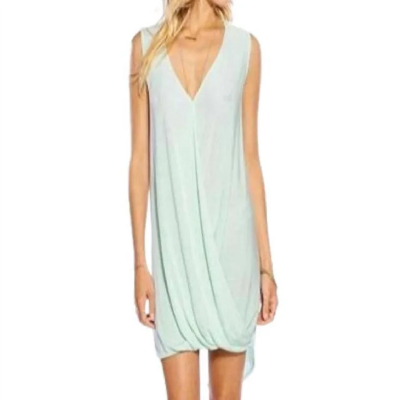 Avery Drape Tencel Dress In Mint