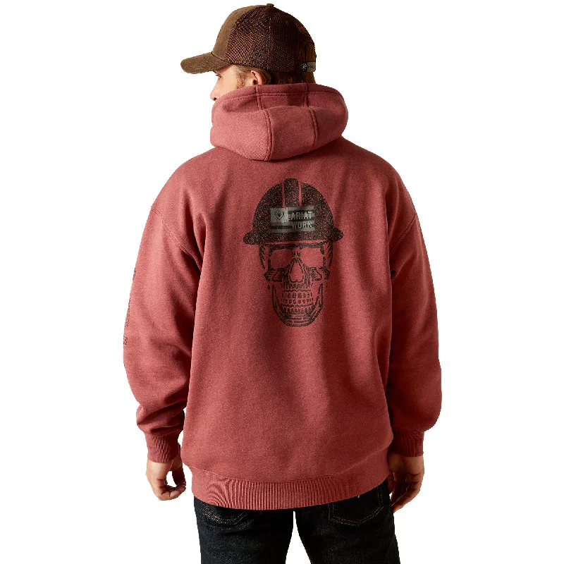 Ariat Men's Rebar Roughneck Pullover Roan Rouge Heather Hoodie 10048789