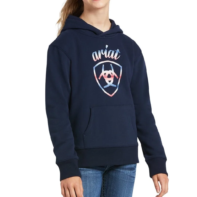 Ariat® Girl's R.E.A.L™ Serape Logo  Navy Eclipse Hoodie 10039510