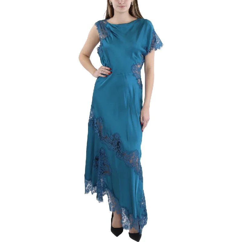 Womens Full Length Lace Evening Dress