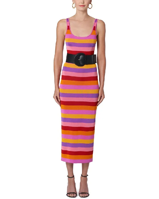 Carolina Herrera Scoop Neck Knit Column Midi Dress