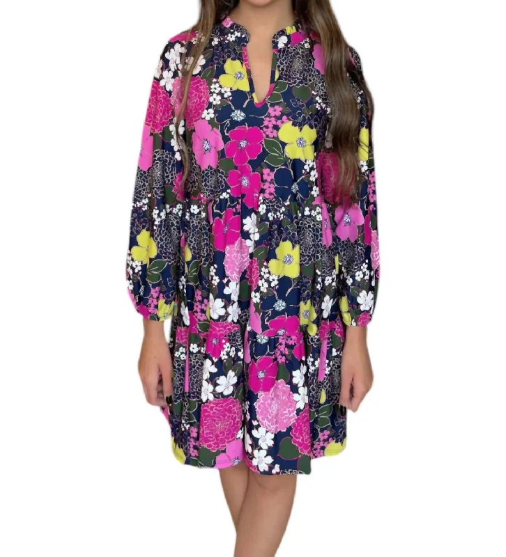 Dolly Autumn Blooms Orchid Dress In Pink Multi