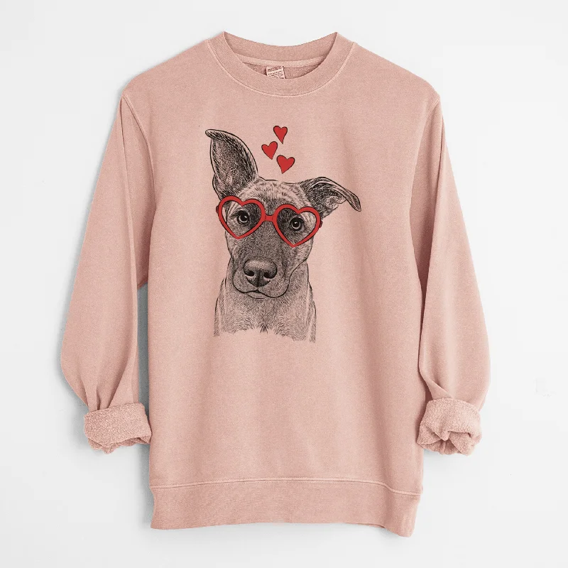 Valentine Zoey the Mixed Breed - Unisex Pigment Dyed Crew Sweatshirt