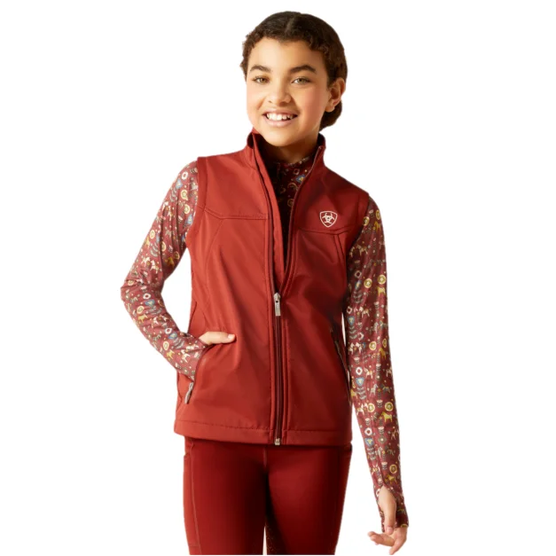 Ariat Youth Girl's New Team Fired Brick Softshell Vest 10046568