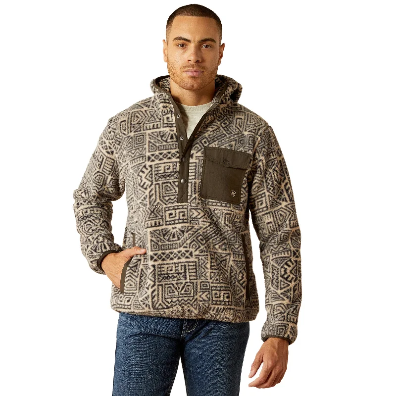 Ariat Men's Polar Bear Light Brindle Fleece Hoodie 10052995