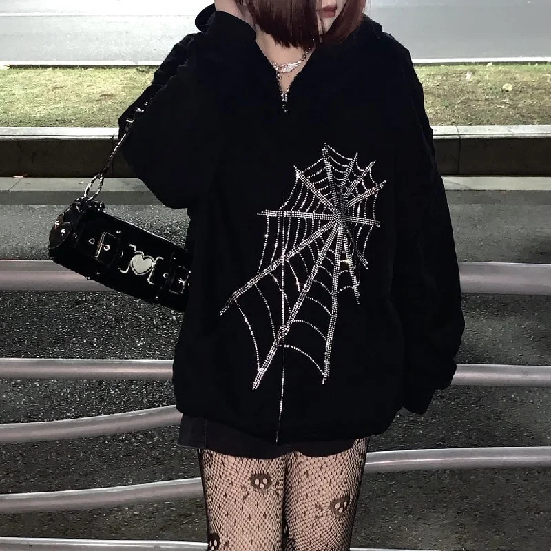 Harajuku Outwear Zipper Sweatshirts Emo Alt Clothing Gothic Punk