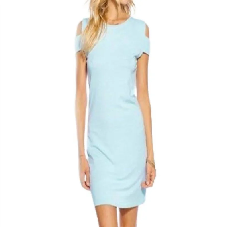 Ariel Tencel Cutout Dress In Powder Blue