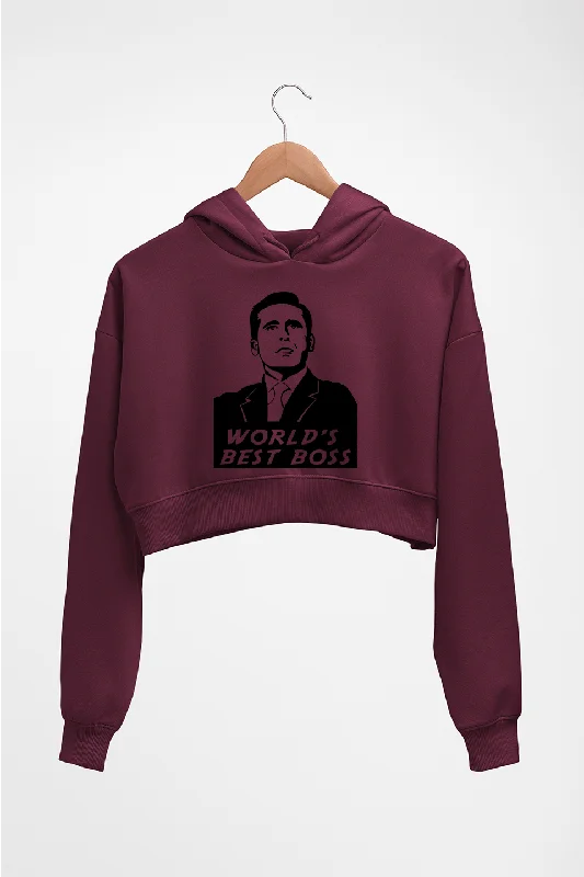 Michael Scott Best Boss Crop HOODIE FOR WOMEN