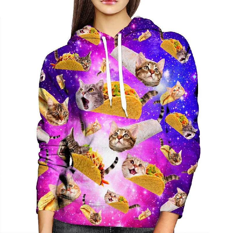 Cats And Tacos Purple Womens Hoodie