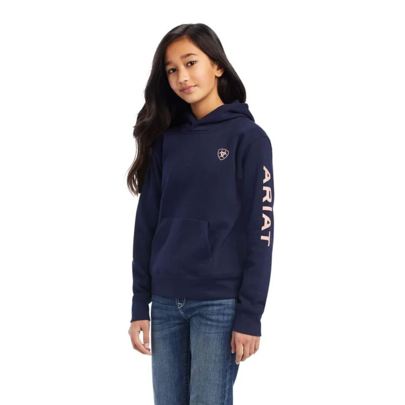 Ariat® Girl's R.E.A.L™ Arm Logo Navy Eclipse Hoodie 10041655