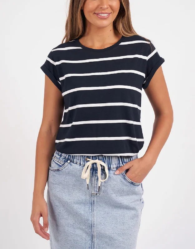 Manly Stripe Tee - Navy/White Stripe