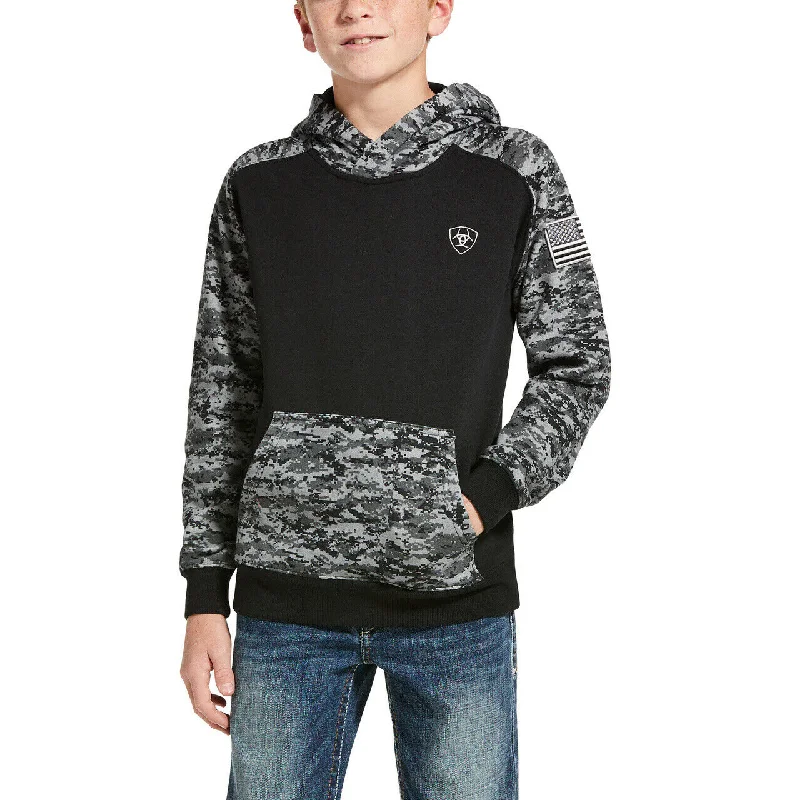 Ariat® Children's Black Patriot Digital Camo Hoodie 10032936