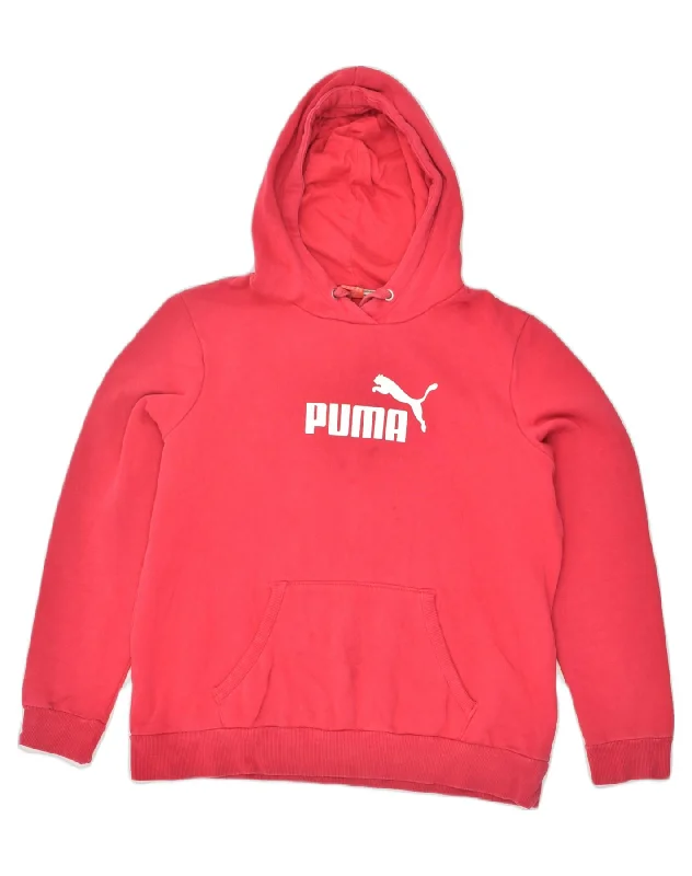 PUMA Womens Graphic Hoodie Jumper UK 18 XL  Red Cotton