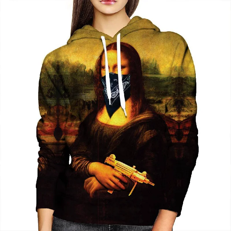 Gangster Mona Lisa Womens Hoodie