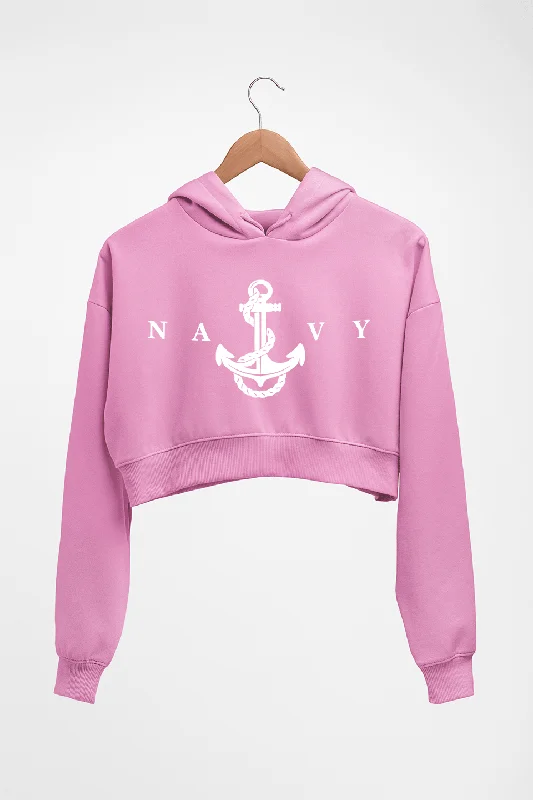 NAvy Army Crop HOODIE FOR WOMEN