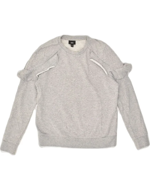 MOSSIMO Womens Sweatshirt Jumper UK 12 Medium Grey Cotton