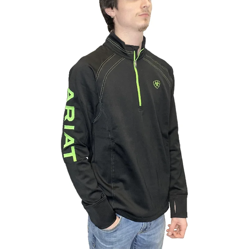 Ariat Men's Tek Team Black & Lime 1/2 Zip Sweatshirt 10039092