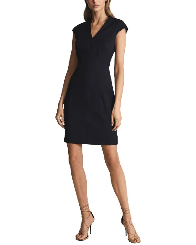 Reiss Hayes Cap Sleeve Tailored Wool-Blend Dress