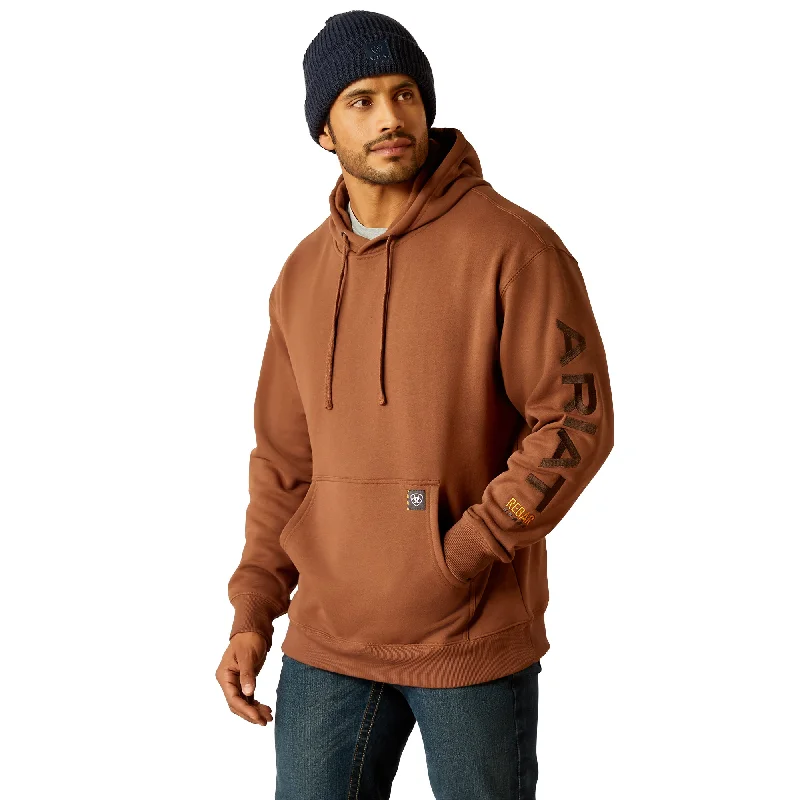 Ariat Men's Rebar Graphic Coffee Brown Work Hoodie 10052863