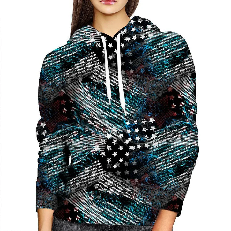 American Abstract Womens Hoodie