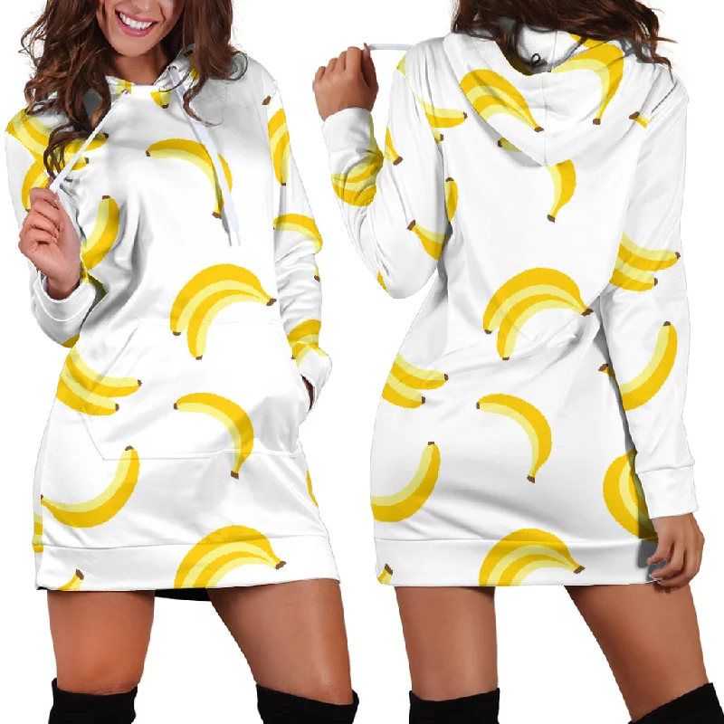 Banana Pattern Women'S Hoodie Dress