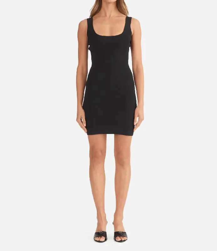 Evie Luxe Knit Mini Dress In Black