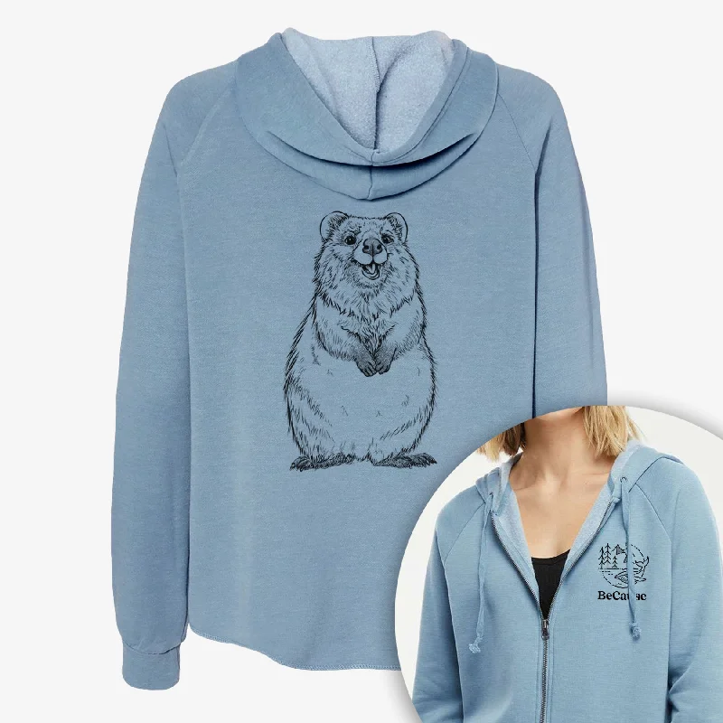 Quokkas - Setonix brachyurus - Women's Cali Wave Zip-Up Sweatshirt