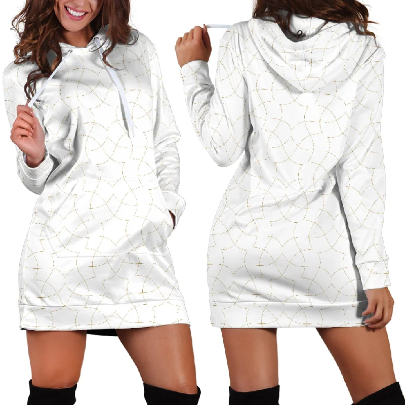 Arabic White Pattern Women'S Hoodie Dress