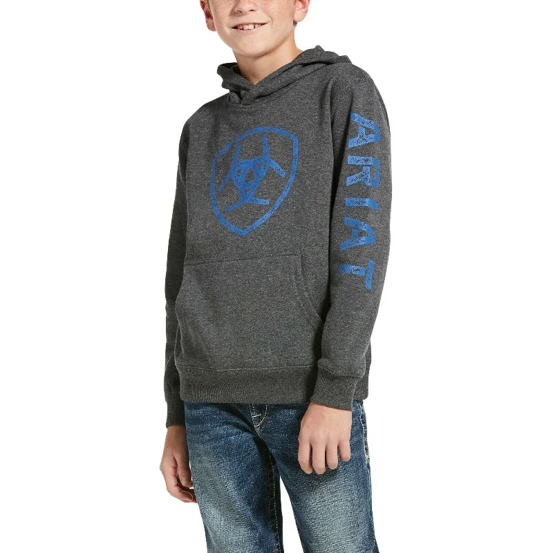 Ariat® Children's Classic Logo Charcoal Heather Hoodie 10033032