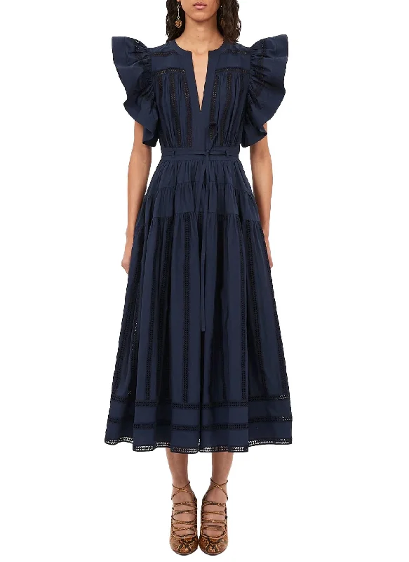 Emery Midi Dress In Navy