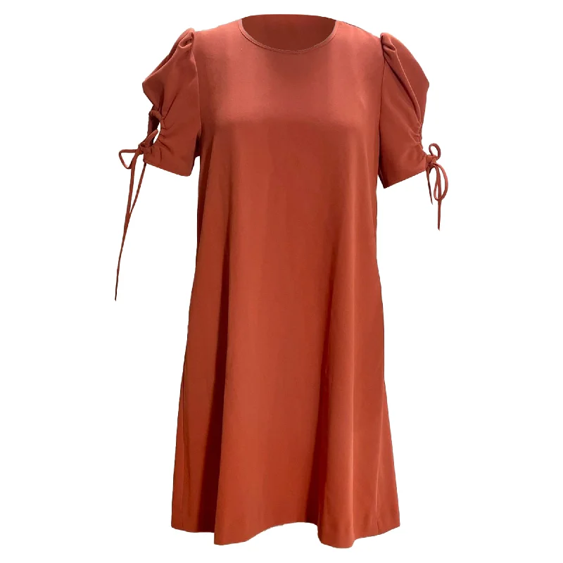 See By Chloé Tie Sleeve Dress in Red Polyester