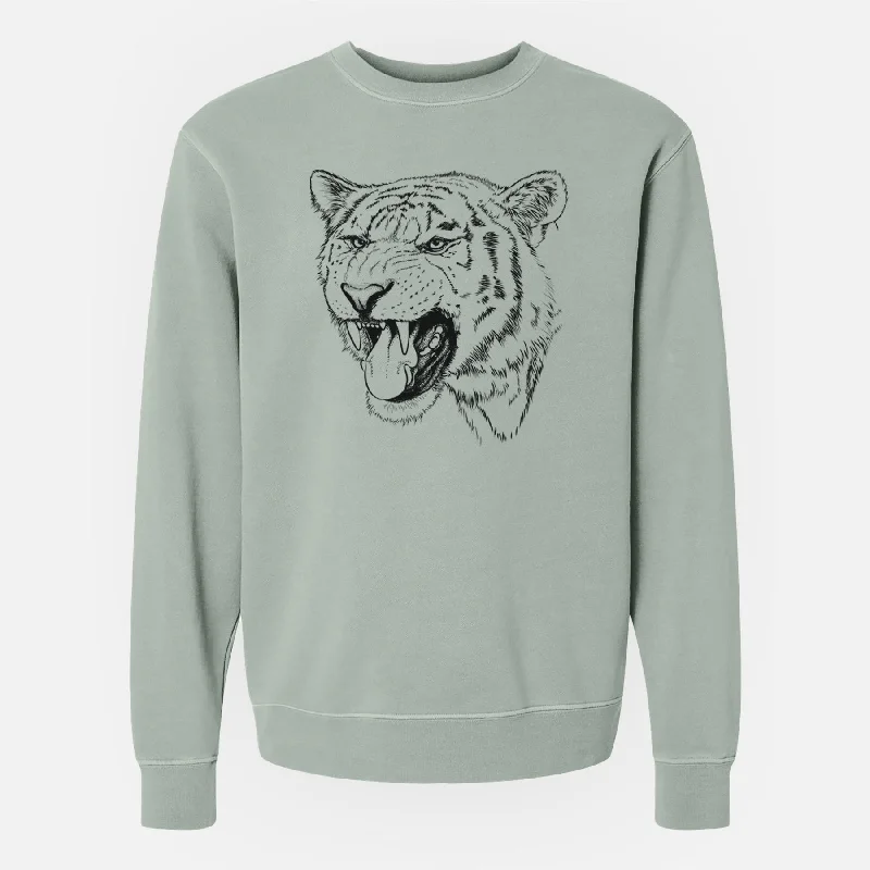 Siberian Tiger - Panthera tigris altaica - Unisex Pigment Dyed Crew Sweatshirt