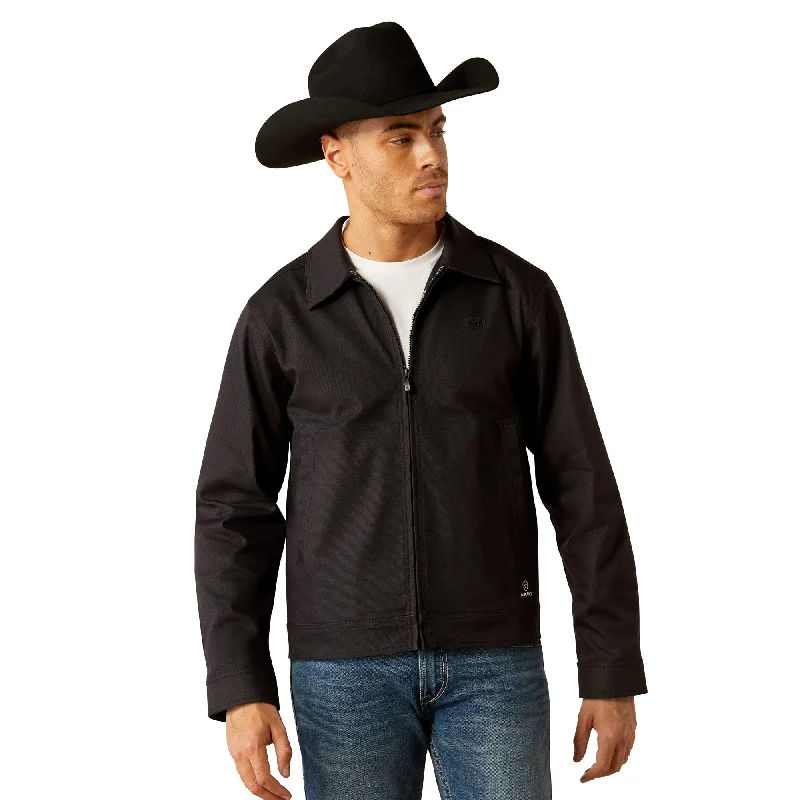 Ariat Men's Stockton Logo Canvas Black Jacket 10054172