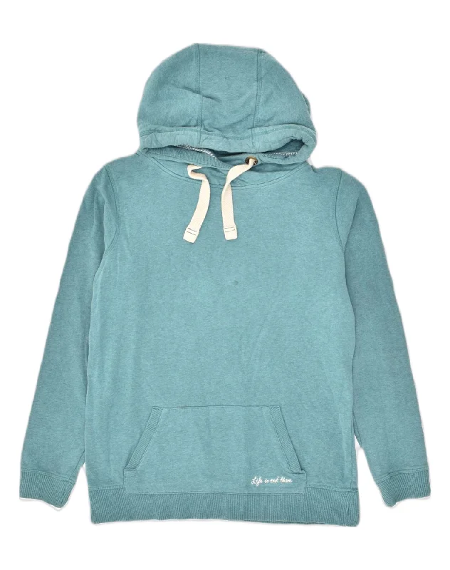 FAT FACE Womens Hoodie Jumper UK  8 Small Turquoise Cotton