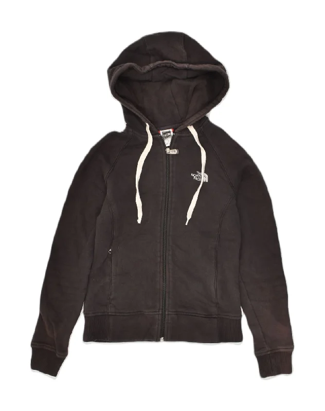 THE NORTH FACE Womens Zip Hoodie Sweater UK 8 Small Black Cotton