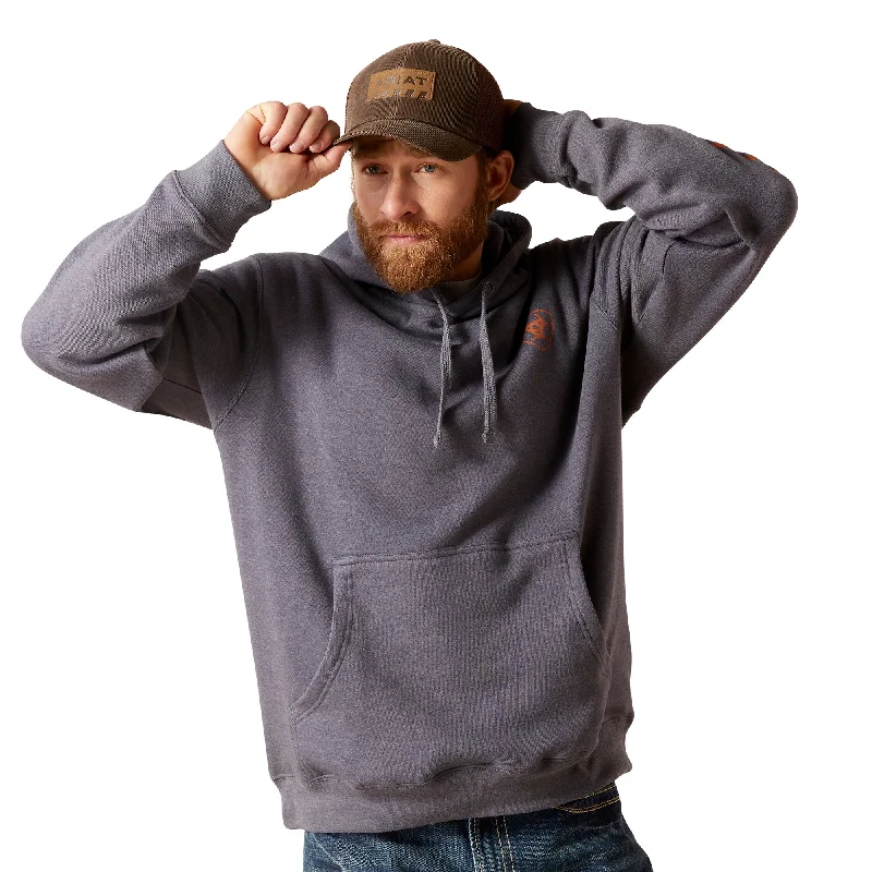 Ariat Men's Odyssey Grey Heather Logo Hoodie 10046166