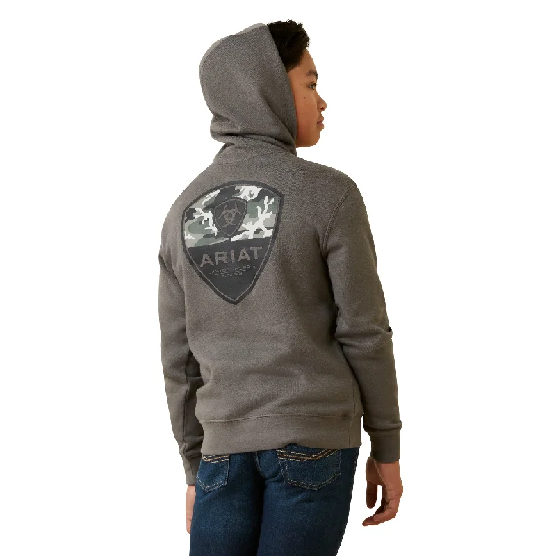 Ariat Youth Boy's Camo Corps Grey Heather Hoodie 10046475