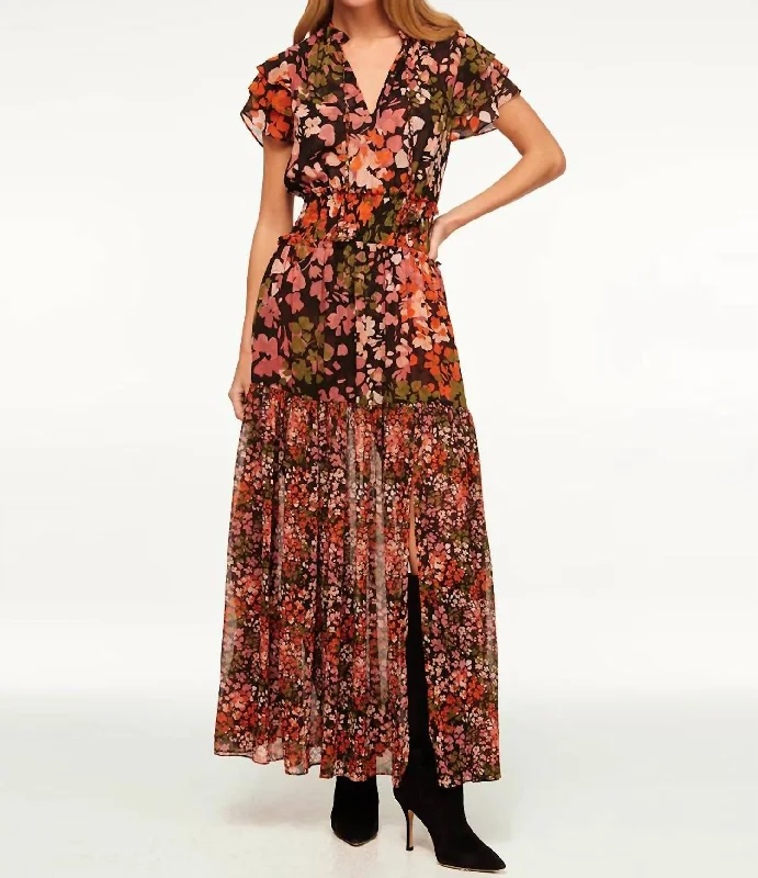 Maribar Dress In Autumn Flora Mixa