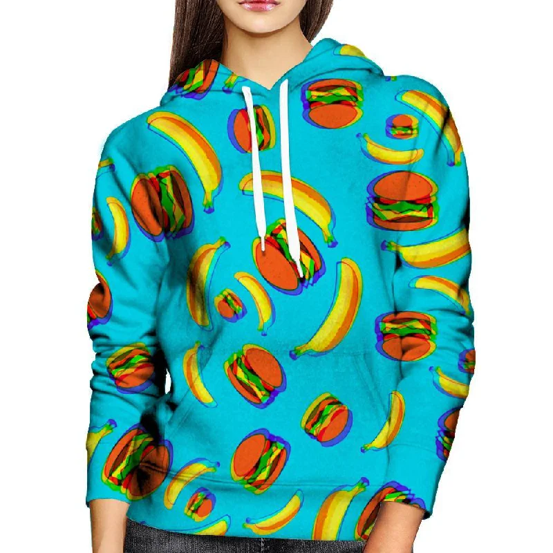 Banana And Burgers Womens Hoodie