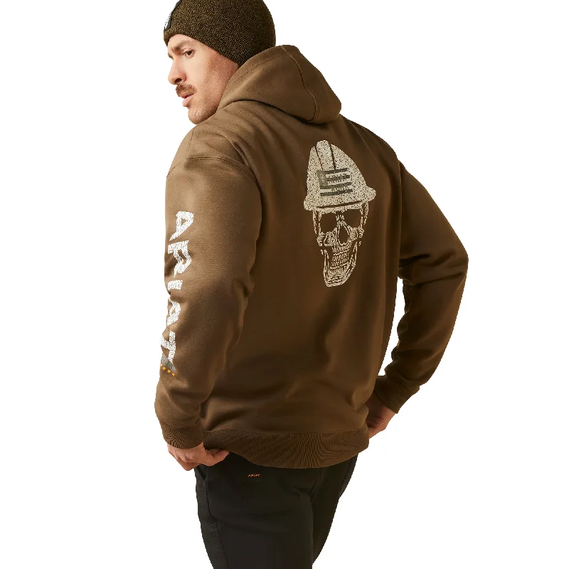 Ariat Men's Rebar Roughneck Beech Brown Pullover Hoodie 10046776