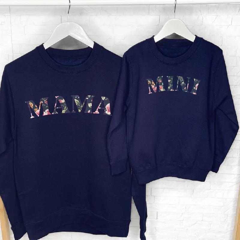 Mama & Mini  Matching Winter Floral Print Sweatshirts