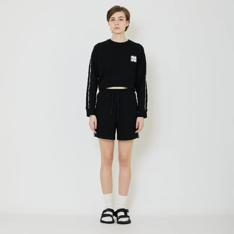 Women Pique Sweatshirt - Black - SW2401007D