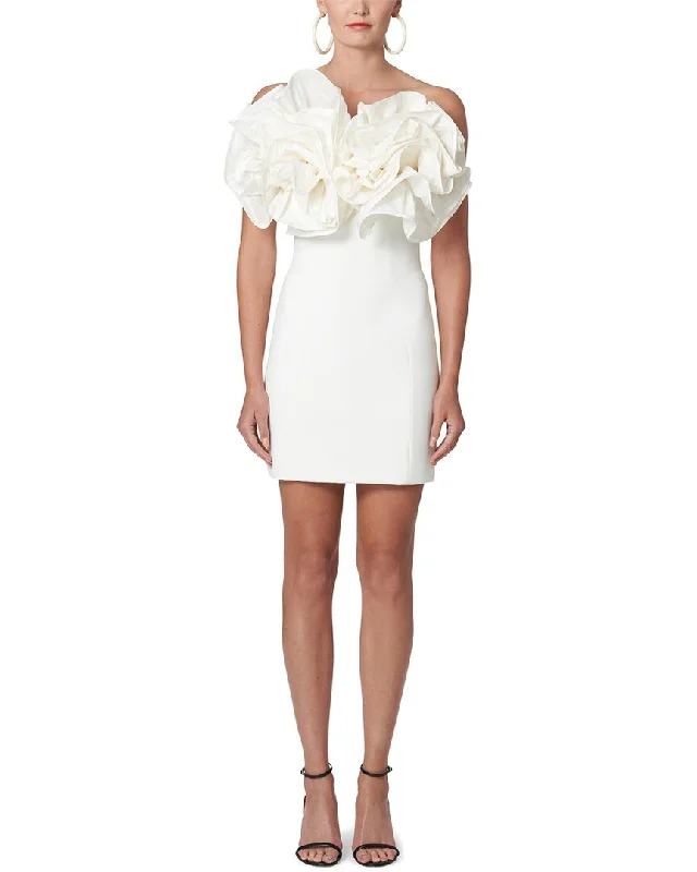 Carolina Herrera Strapless Silk-Trim Mini Dress